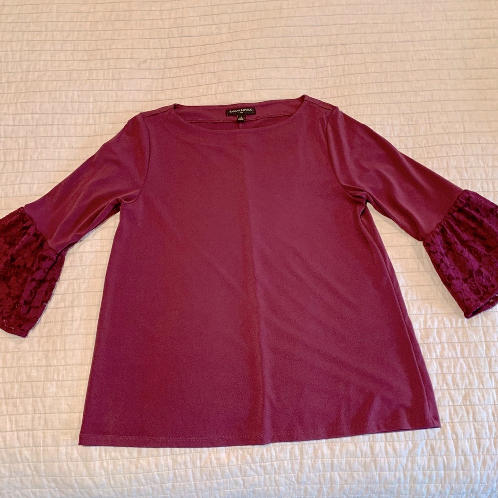 Banana Republic Burgundy Lace Blouse